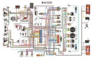 Электросхема с описанием ВАЗ 2121 Нива карбюратор